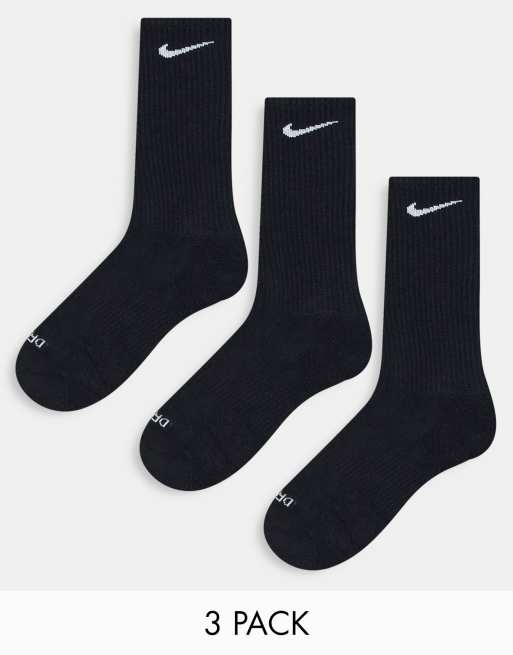 Nike Training Everyday Plus Cushioned 3 pack socks in black ASOS