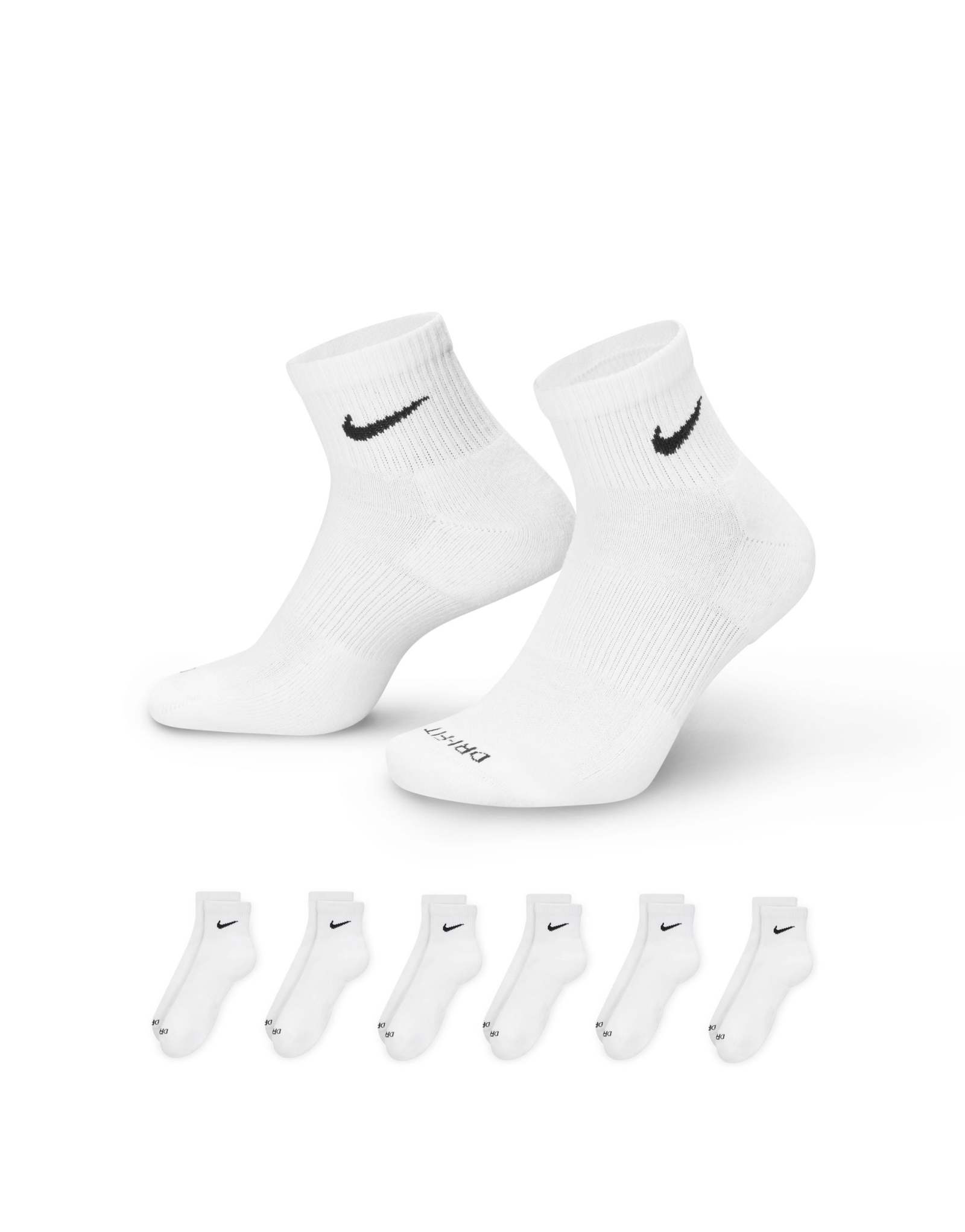 Носки Nike Training Everyday Plus с подкладкой из 6 комплектов белых носков для лодыжек