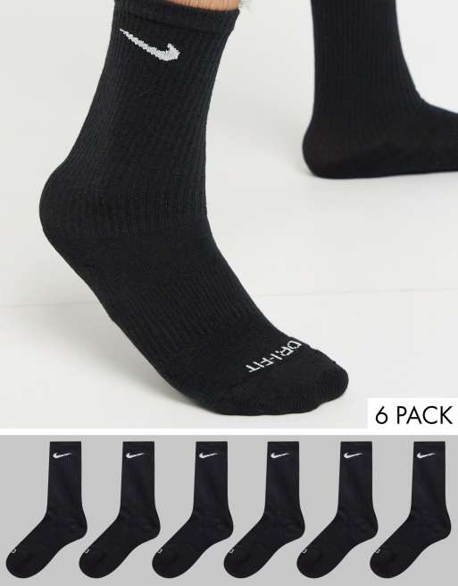 Nike Training Everyday Plus Cushioned 6-pack crew socks in black
