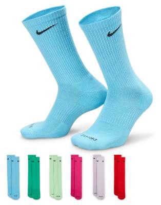 Nike Men's Everyday Plus Cushioned Training Crew Socks (6 Pairs) In Multi