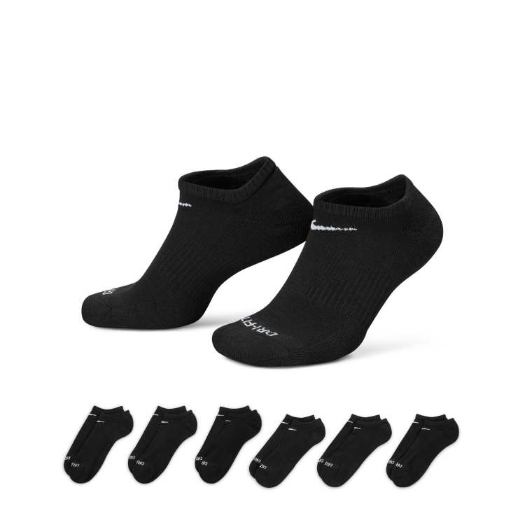Nike Training Everyday Plus Cushioned 6 pack sneaker socks in black