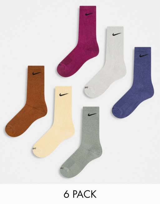 Nike Training Everyday Plus Cushioned 6 pack unisex socks in multi