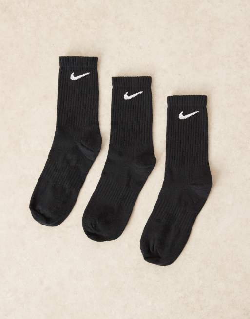 Nike Training - Everyday - Set van 3 paar lichtgewicht sokken in zwart