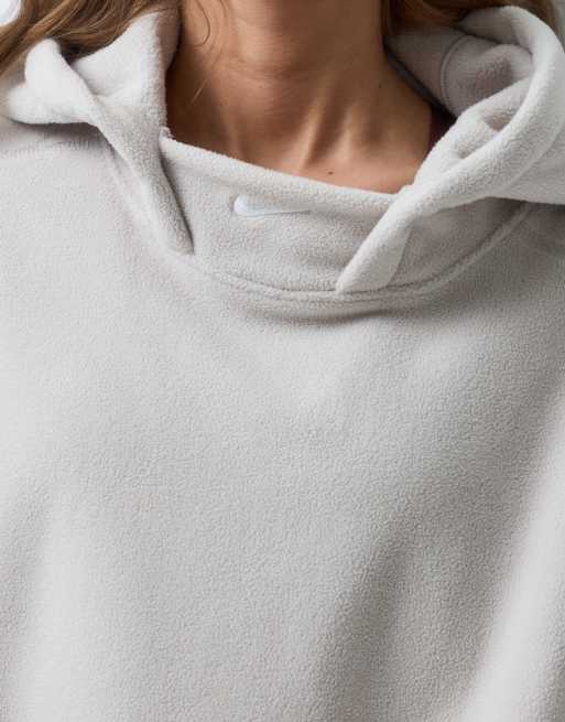 Nike Training felpa con cappuccio in pile polar beige, 5 di 5