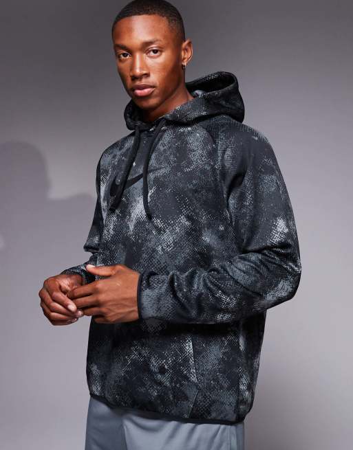 Nike Training Felpa nera mimetica con cappuccio ASOS