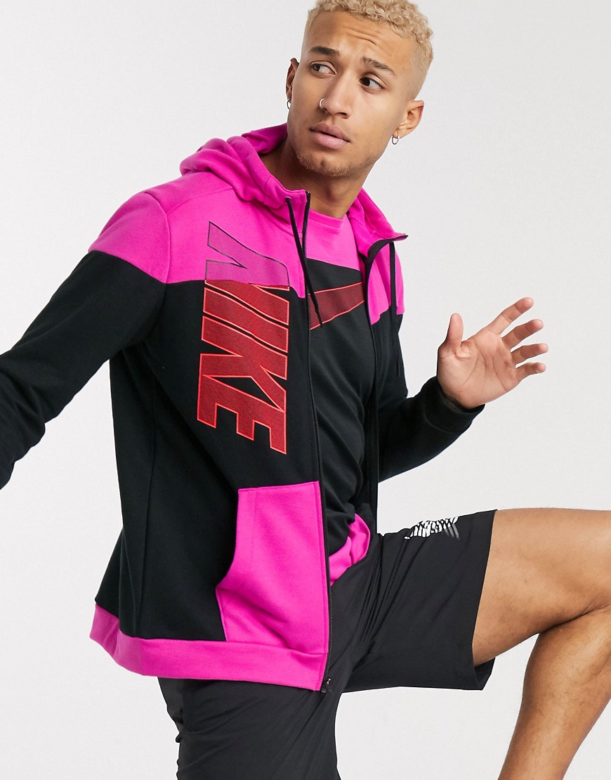 Nike Training - Felpa rosa con cappuccio