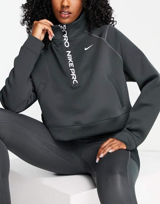 Nike Training Femme half zip top in black