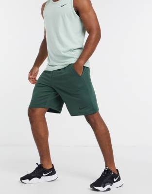 green nike fleece shorts