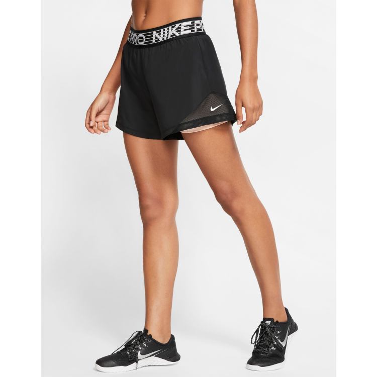 NIKE TRAINING Nike PRO FLEX 2-IN-1 - Shorts - Women's - black/white/pink -  Private Sport Shop