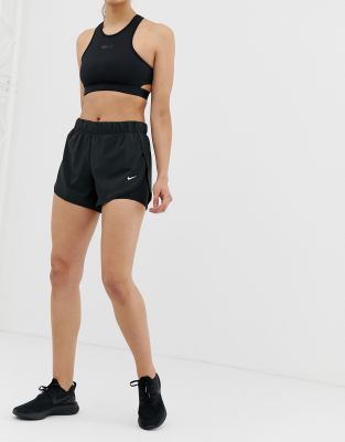 nike training flex 2 in 1 shorts in black and pink