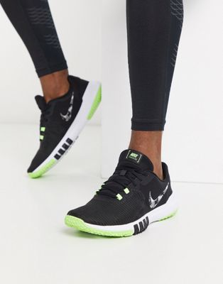 nike training flex sneakers in black