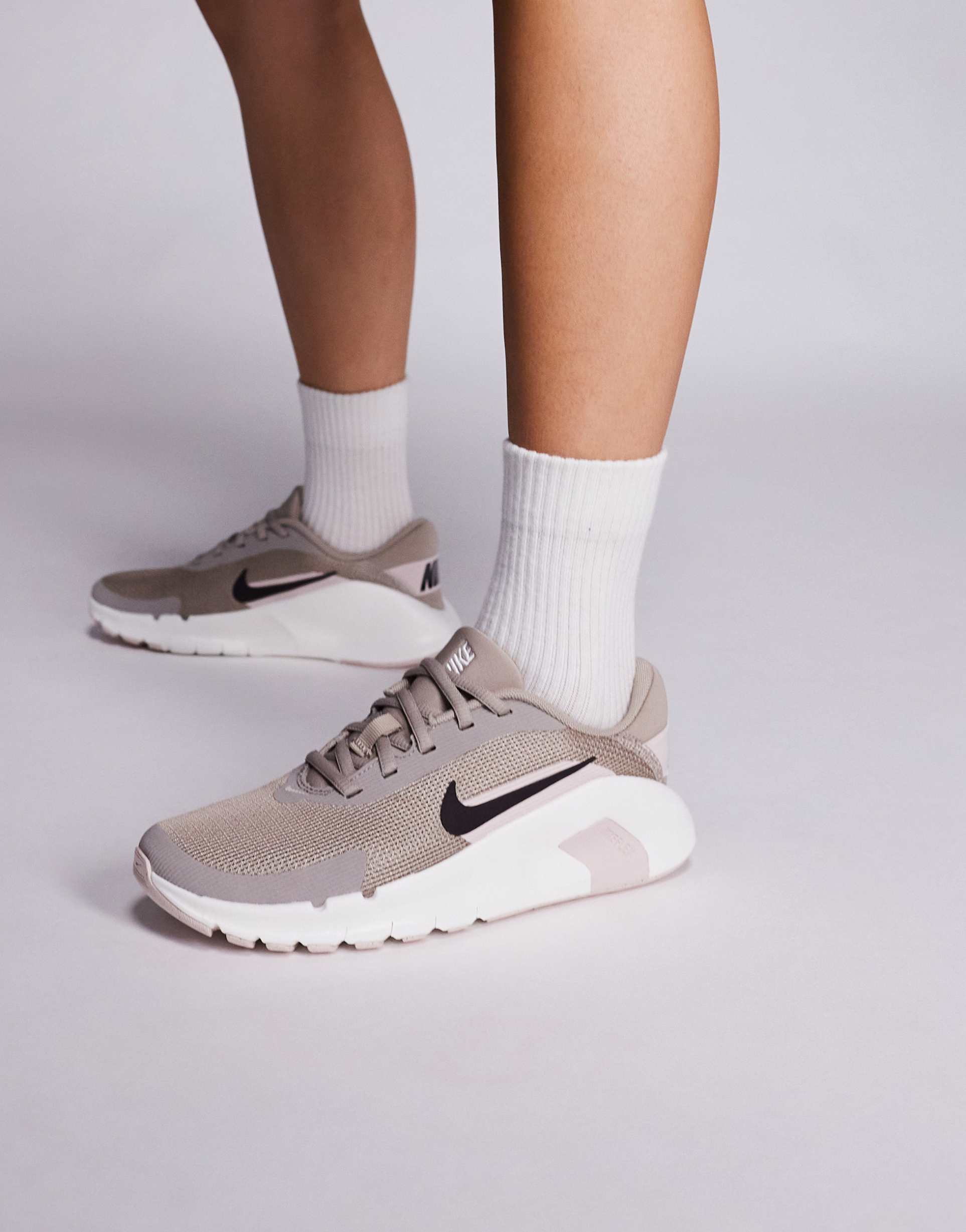 nike training flex sneakers in beige