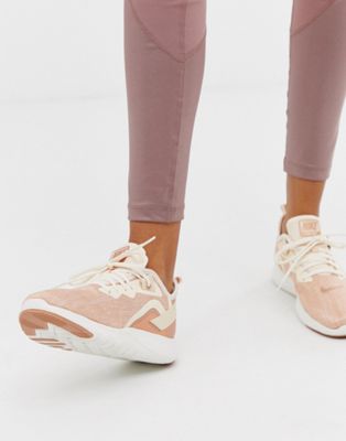 nike training flex trainers in rose gold