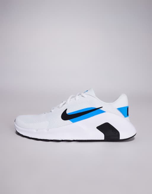 Nike Training Flex sneakers in white and blue, 2 of 5