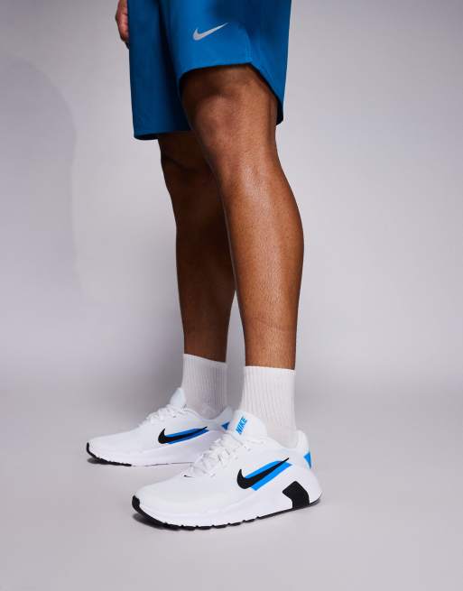 Nike Training Flex sneakers in white and blue, 5 of 5