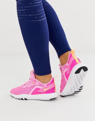 nike flex pink trainers