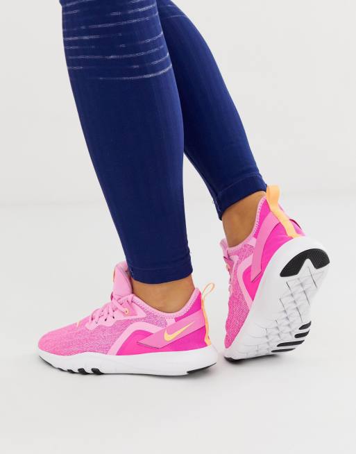 Nike flex pink on sale trainers