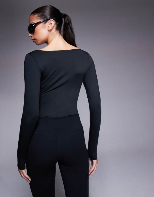 Nike Training – Form – Czarne body z długimi rękawami, 2 z 4