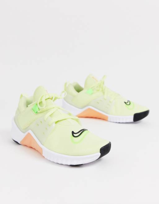 Nike Training free metcon 2 trainers in lime green ASOS