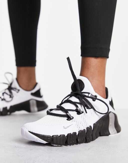 Nike Training Free Metcon 4 trainers in white and black