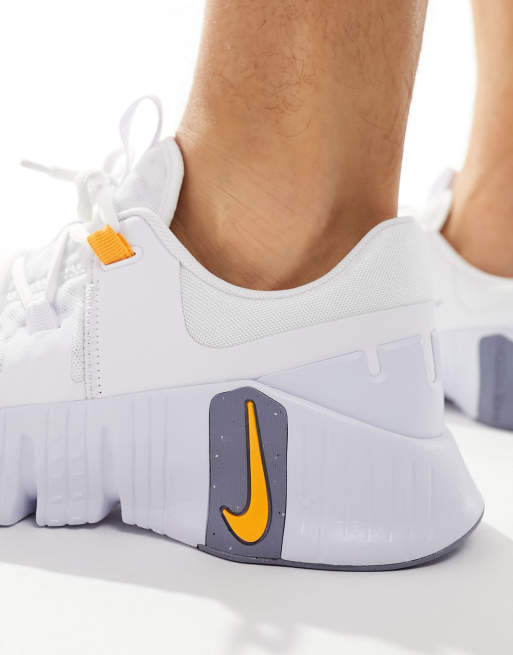 Nike Training Free Metcon 5 trainers in white and orange ASOS