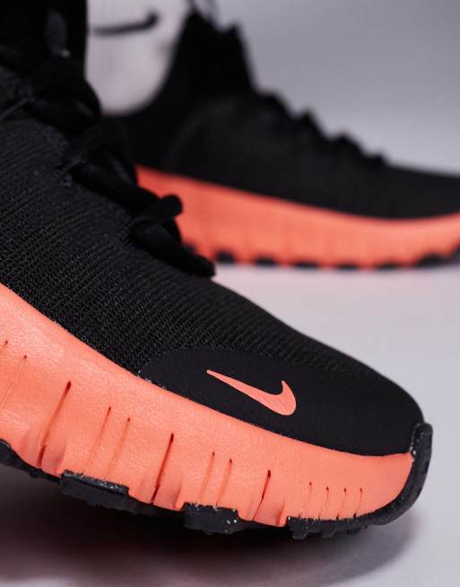 Nike Training Free Metcon 6 sneakers in black and orange