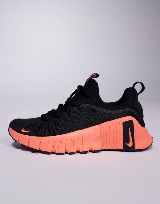 Nike Training Free Metcon 6 sneakers in black and orange | ASOS display picture 3