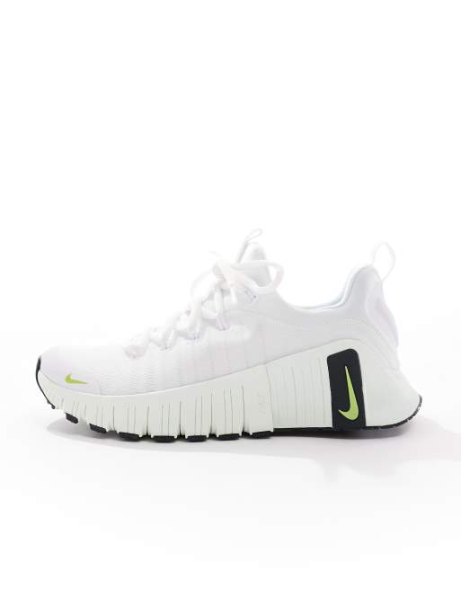 Nike Training Free Metcon 6 sneakers in white and light green
