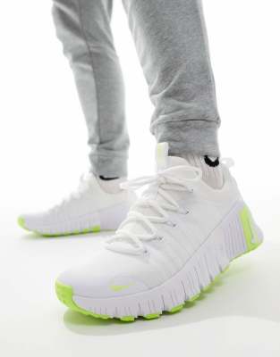 Nike Training Free Metcon 6 trainers in white and green