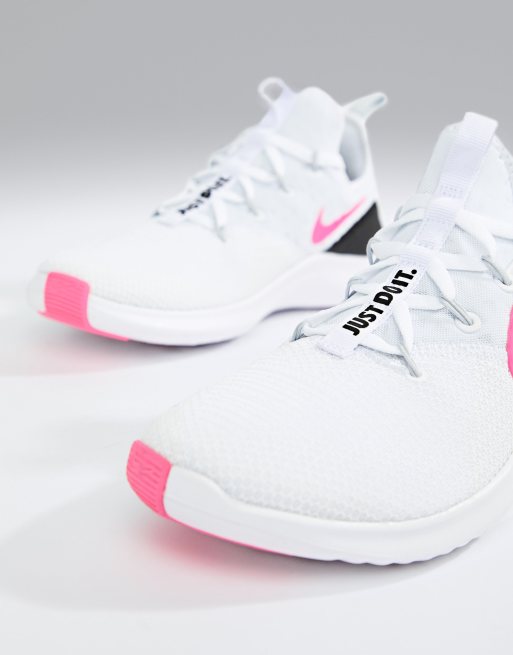 Nike free tr8 women's training shoes 2025 white / pink