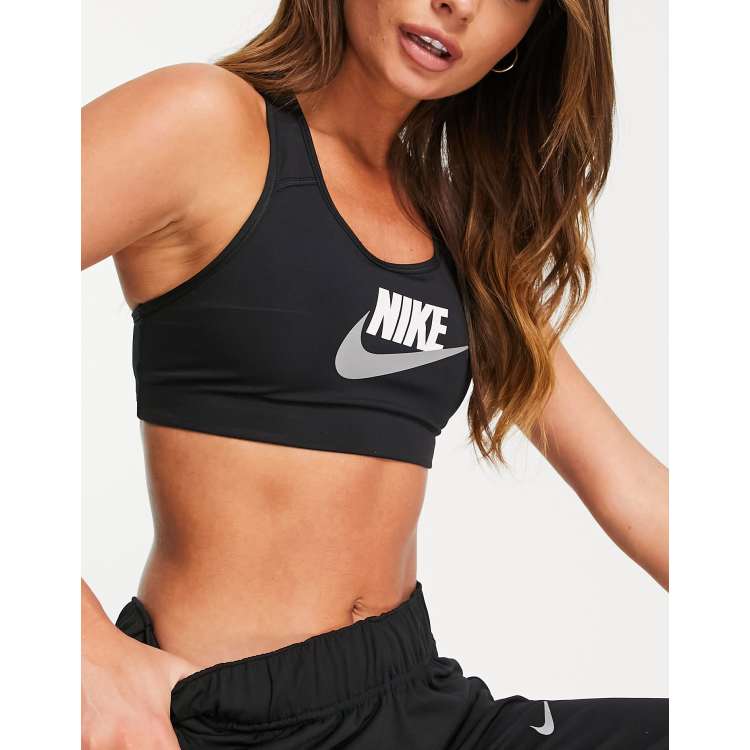 Nike Swoosh Futura Logo Sports Bra W   all about  sports