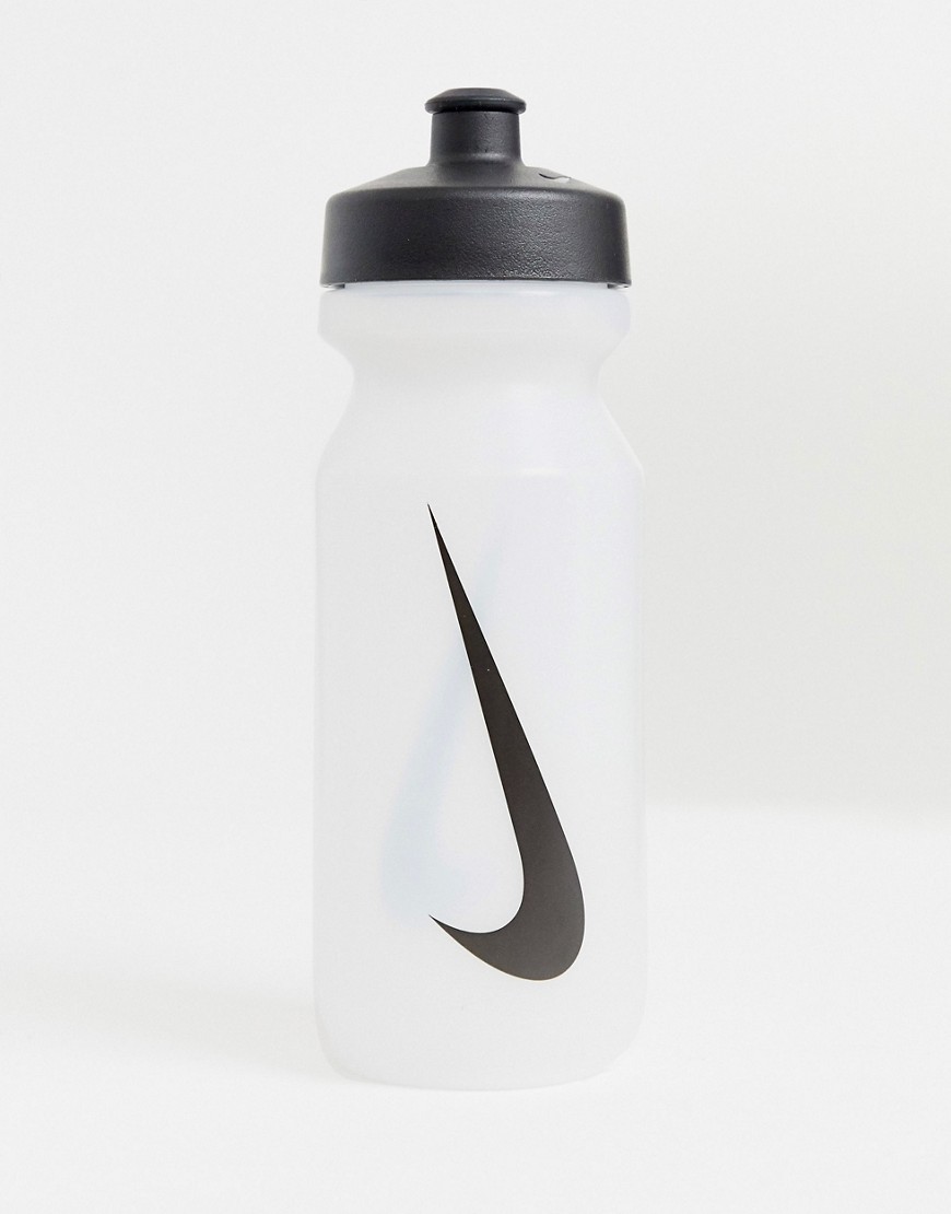 Nike Training – Genomskinlig vattenflaska med svart Swoosh-logga 625 ml