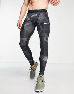 Nike Training glitch camo dri-fit leggings in black