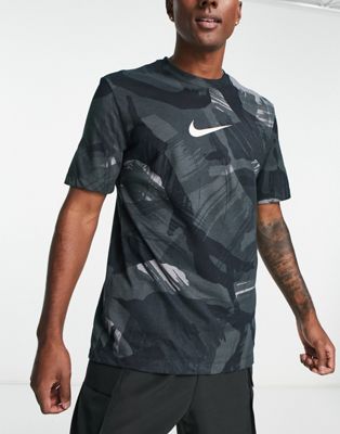 Nike Training Glitch Camo dri-FIT printed t-shirt in black