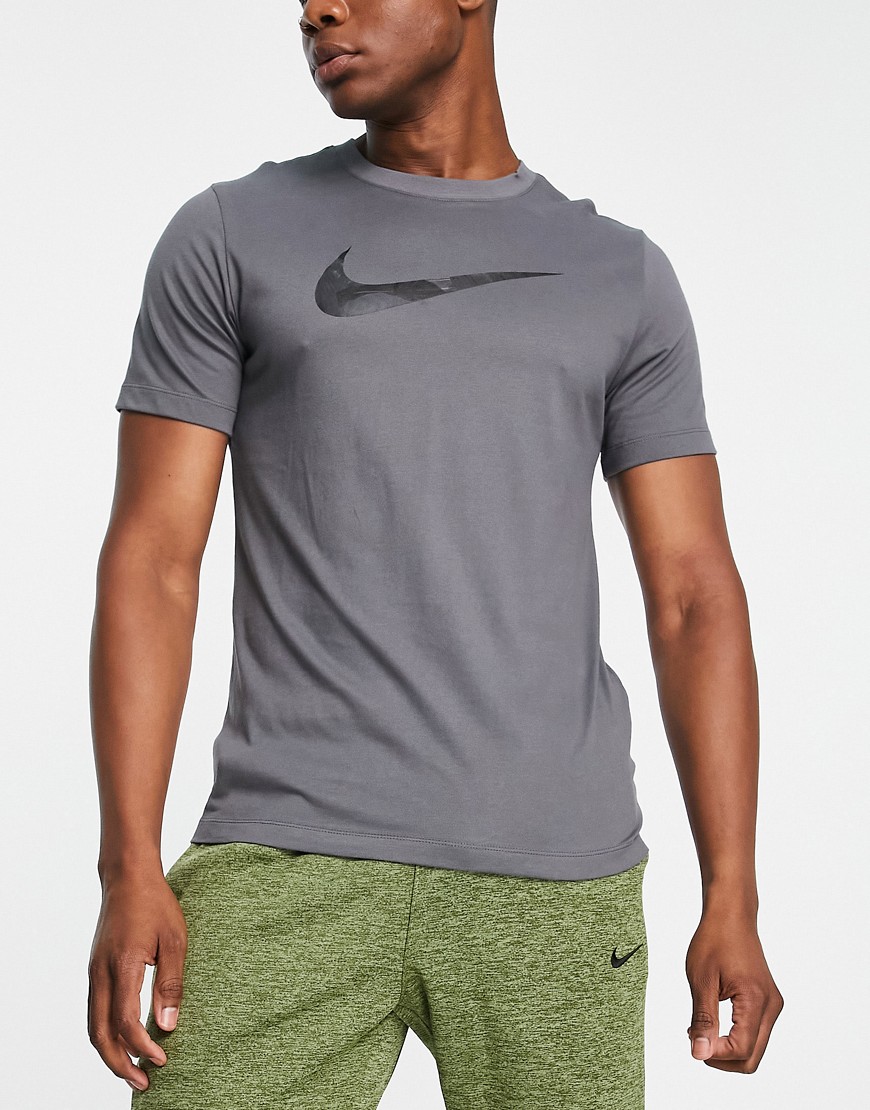 Nike Training Glitch Camo Dri-FIT Swoosh infill t-shirt in gray