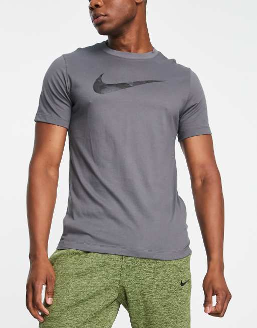 Nike Training Glitch Camo Dri-FIT Swoosh infill t-shirt in grey | ASOS