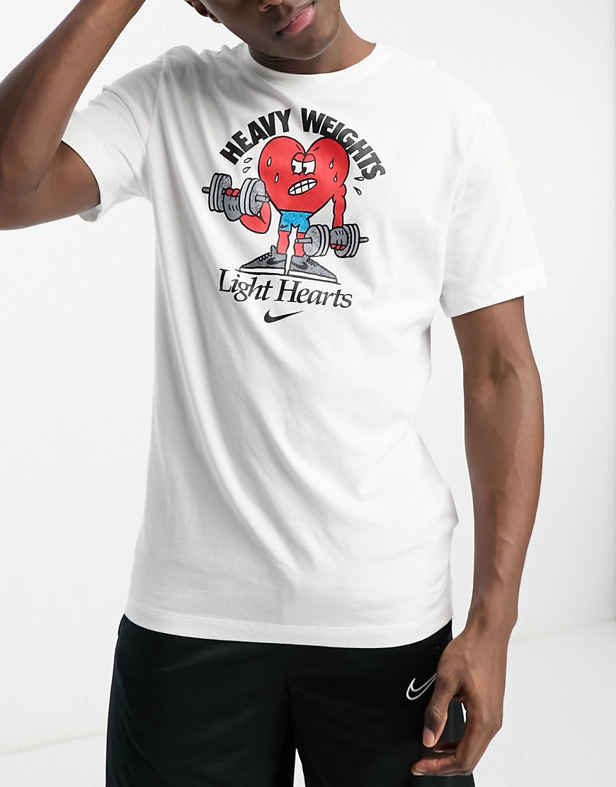Nike Training graphic heart t-shirt in white