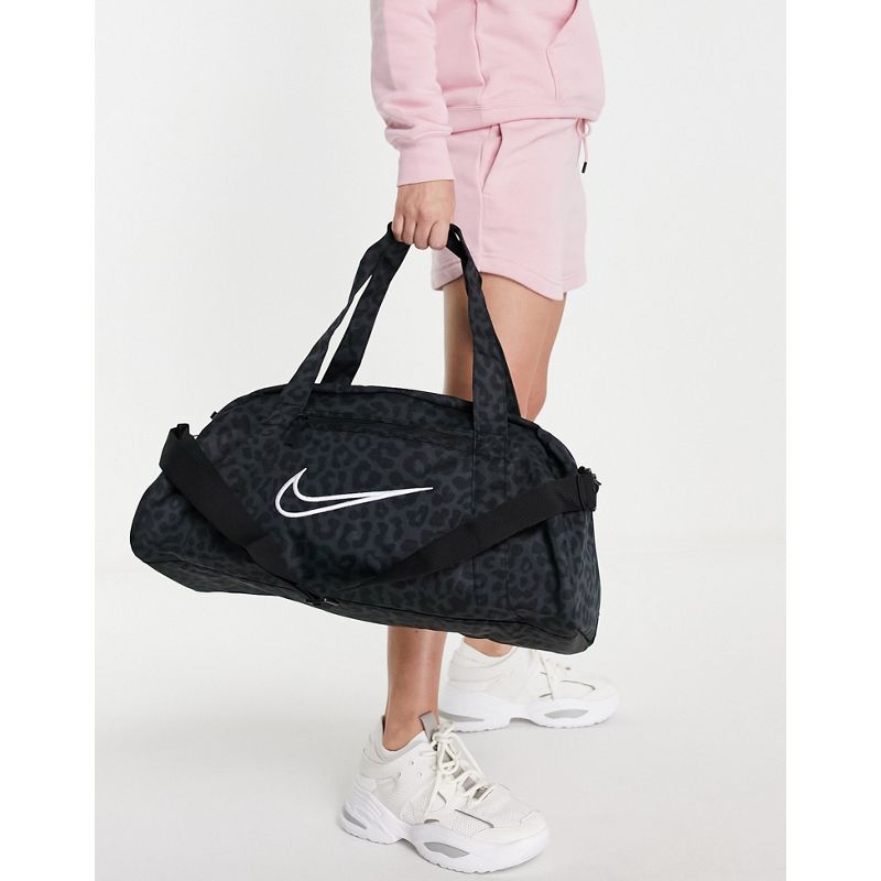 Activewear Donna Nike Training - Gym Club - Borsa grande near black con stampa leopardata