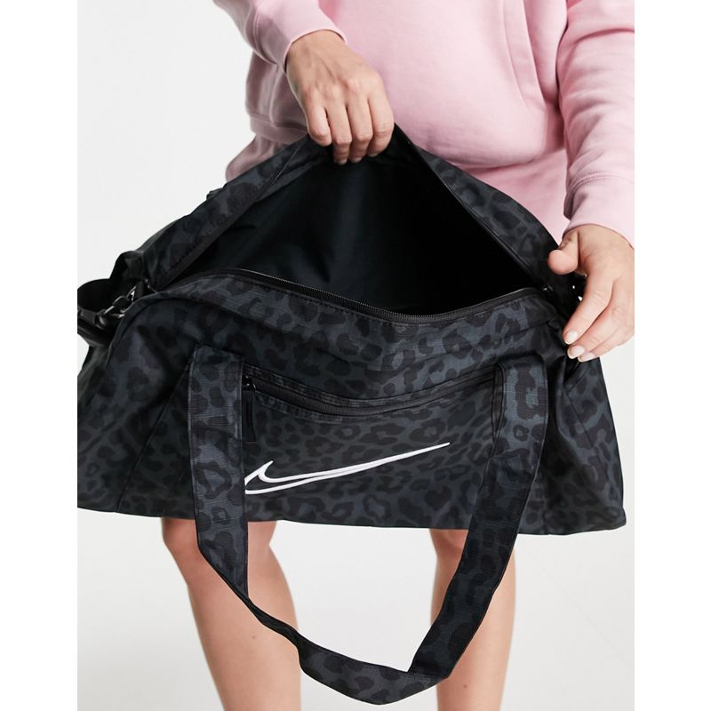 Activewear Donna Nike Training - Gym Club - Borsa grande near black con stampa leopardata