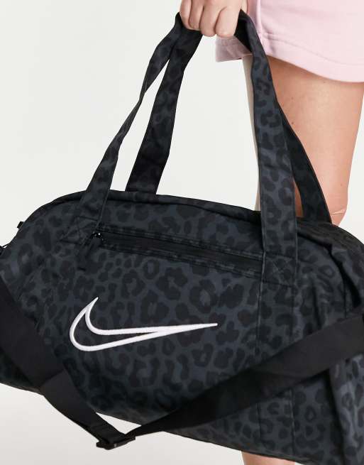 Nike Black Gym Shoulder Tote Bag zebra print handles