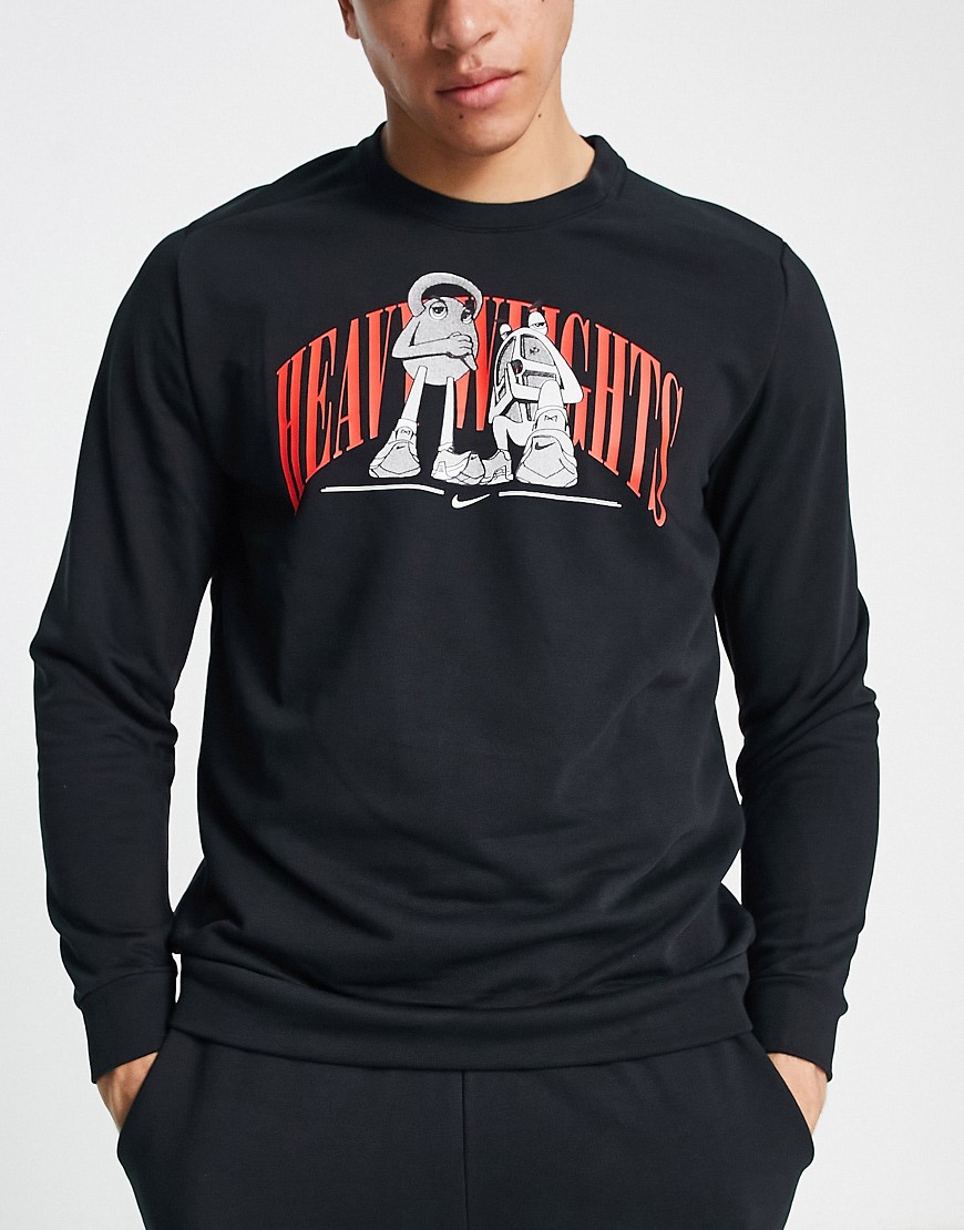 Nike Heavy Weights Crew Neck Sweatshirt In Black