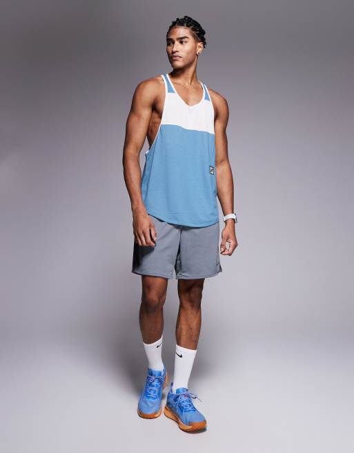 Nike Training Heritage Dri-FIT vest in blue and white, 2 of 4
