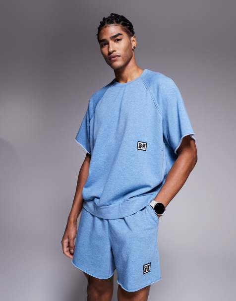 Nike Training Heritage fleece short sleeve top in blue - view 1