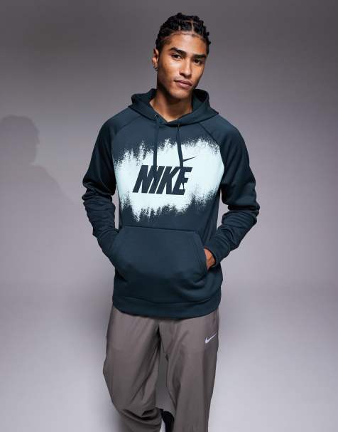 Nike Training Heritage graphic hoodie in dark green - view 1