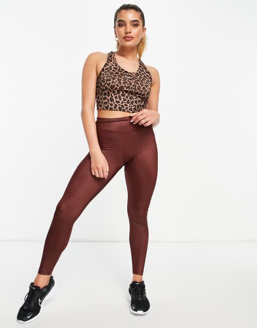 Nike Training High Shine Dri-FIT One leggings in bronze