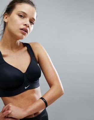 nike training high support pro rival bra in black