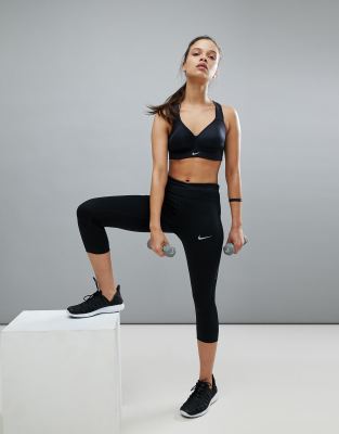 nike training high support pro rival bra in black