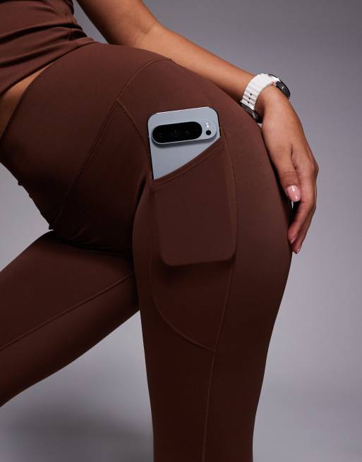 Nike Training high waist 7/8 leggings in brown, 2 of 5