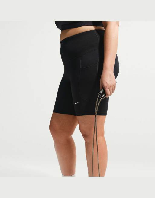 Nike Training High-Waisted 8-Inch Shorts with Pockets in Black, 3 of 4