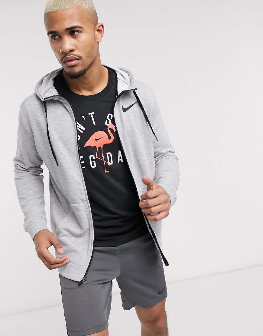 Nike Training - Hoodie met rits in grijs